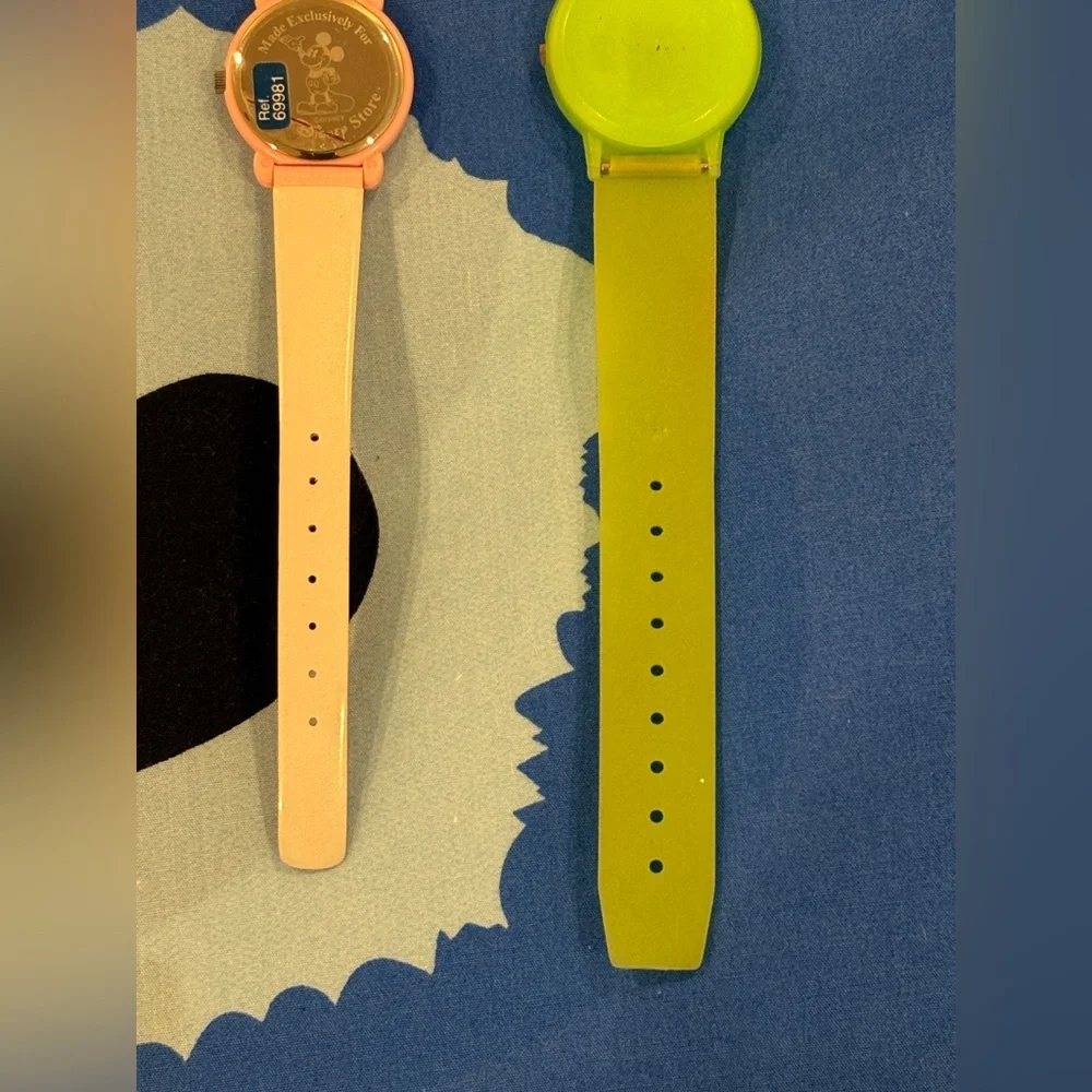 Lot of 2 Vintage Disney Tinkerbell Watches Pink and Green